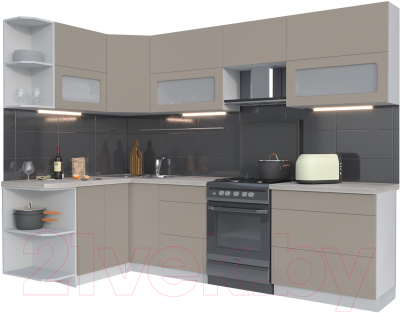 Готовая кухня Интерлиния Мила Матте 1.5x2.8 Б левая - фото