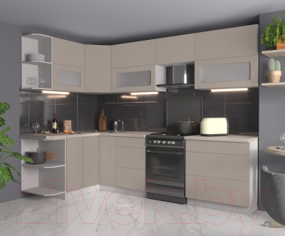 Готовая кухня Интерлиния Мила Матте 1.5x2.8 Б левая