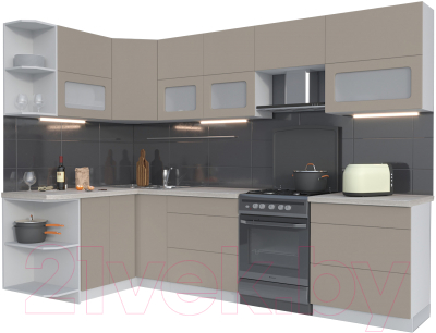 Готовая кухня Интерлиния Мила Матте 1.5x2.9 Б левая - фото