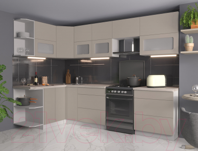 Готовая кухня Интерлиния Мила Матте 1.5x2.9 Б левая