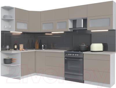 Готовая кухня Интерлиния Мила Матте 1.5x3.0 Б левая - фото