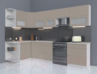 Готовая кухня Интерлиния Мила Матте 1.5x3.0 Б левая