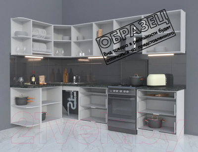 Готовая кухня Интерлиния Мила Матте 1.5x3.0 Б левая