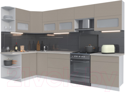 Готовая кухня Интерлиния Мила Матте 1.5x3.1 Б левая - фото