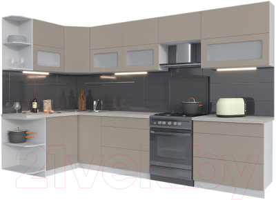 Готовая кухня Интерлиния Мила Матте 1.5x3.2 Б левая - фото