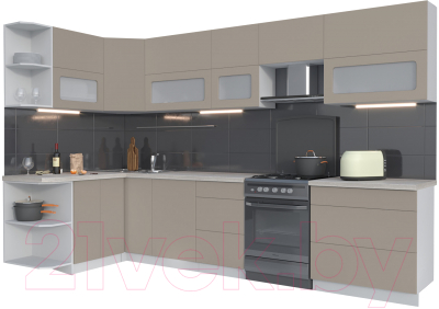 Готовая кухня Интерлиния Мила Матте 1.5x3.3 Б левая - фото