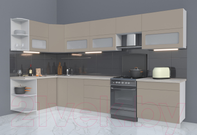 Готовая кухня Интерлиния Мила Матте 1.5x3.5 Б левая