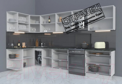 Готовая кухня Интерлиния Мила Матте 1.5x3.5 Б левая