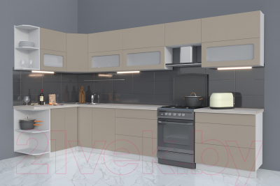 Готовая кухня Интерлиния Мила Матте 1.5x3.6 Б левая