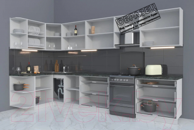 Готовая кухня Интерлиния Мила Матте 1.5x3.6 Б левая