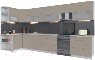 Готовая кухня Интерлиния Мила Матте 1.5x4.0 Б левая - фото
