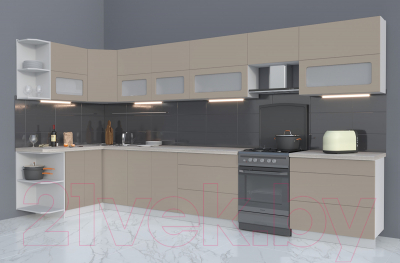 Готовая кухня Интерлиния Мила Матте 1.5x4.0 Б левая