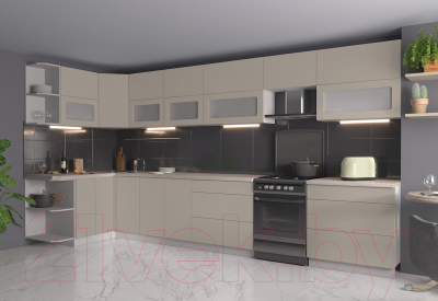 Готовая кухня Интерлиния Мила Матте 1.5x4.0 Б левая