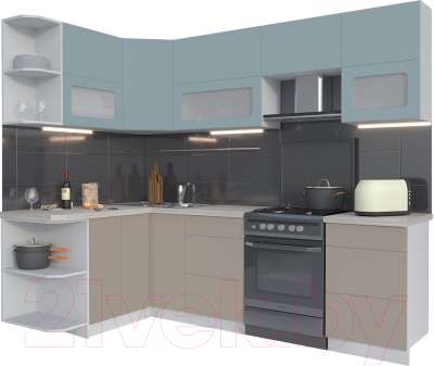Готовая кухня Интерлиния Мила Матте 1.5x2.5 Б левая - фото