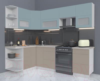 Готовая кухня Интерлиния Мила Матте 1.5x2.5 Б левая