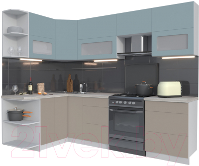 Готовая кухня Интерлиния Мила Матте 1.5x2.6 Б левая - фото