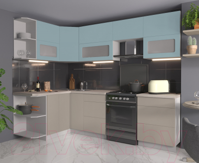 Готовая кухня Интерлиния Мила Матте 1.5x2.6 Б левая