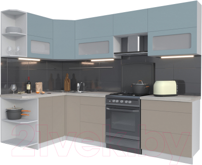 Готовая кухня Интерлиния Мила Матте 1.5x2.7 Б левая - фото