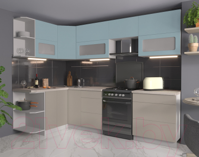 Готовая кухня Интерлиния Мила Матте 1.5x2.7 Б левая