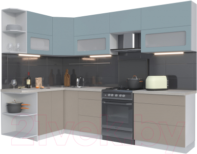 Готовая кухня Интерлиния Мила Матте 1.5x2.8 Б левая - фото