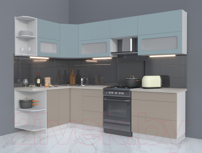 Готовая кухня Интерлиния Мила Матте 1.5x2.8 Б левая