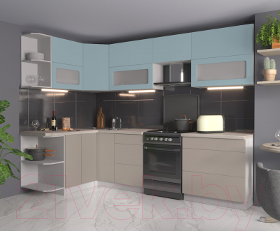 Готовая кухня Интерлиния Мила Матте 1.5x2.8 Б левая