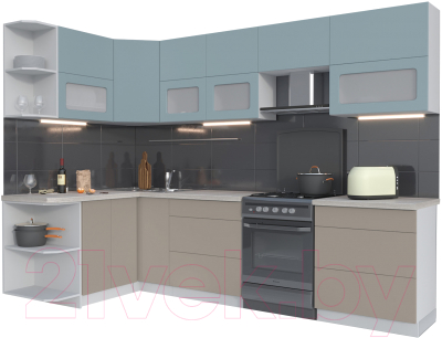 Готовая кухня Интерлиния Мила Матте 1.5x2.9 Б левая - фото
