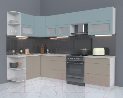 Готовая кухня Интерлиния Мила Матте 1.5x2.9 Б левая