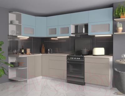 Готовая кухня Интерлиния Мила Матте 1.5x2.9 Б левая