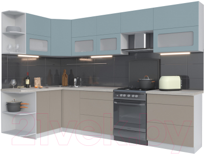 Готовая кухня Интерлиния Мила Матте 1.5x3.0 Б левая - фото