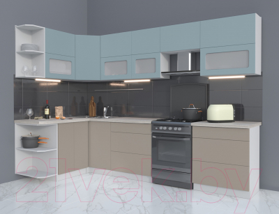 Готовая кухня Интерлиния Мила Матте 1.5x3.0 Б левая