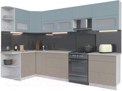 Готовая кухня Интерлиния Мила Матте 1.5x3.1 Б левая - фото