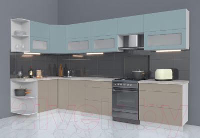 Готовая кухня Интерлиния Мила Матте 1.5x3.5 Б левая