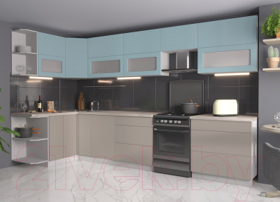 Готовая кухня Интерлиния Мила Матте 1.5x3.5 Б левая