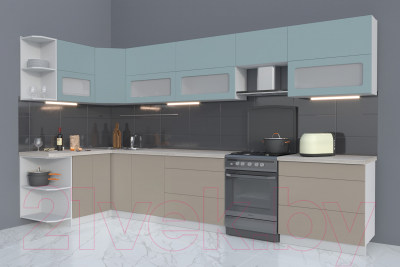 Готовая кухня Интерлиния Мила Матте 1.5x3.6 Б левая