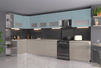 Готовая кухня Интерлиния Мила Матте 1.5x3.9 Б левая