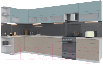 Готовая кухня Интерлиния Мила Матте 1.5x4.0 Б левая - фото