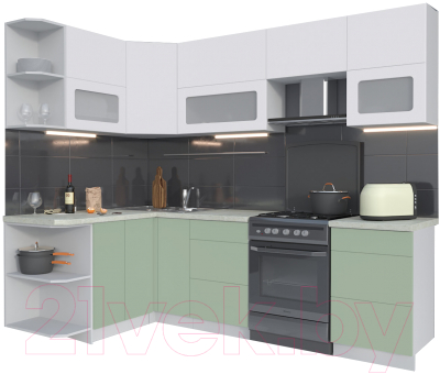 Готовая кухня Интерлиния Мила Матте 1.5x2.5 Б левая - фото