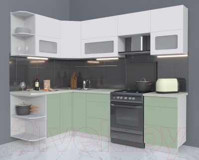 Готовая кухня Интерлиния Мила Матте 1.5x2.5 Б левая