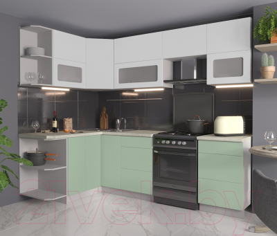 Готовая кухня Интерлиния Мила Матте 1.5x2.5 Б левая