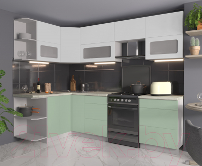 Готовая кухня Интерлиния Мила Матте 1.5x2.6 Б левая