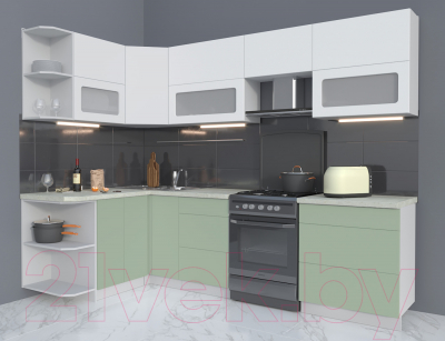 Готовая кухня Интерлиния Мила Матте 1.5x2.7 Б левая