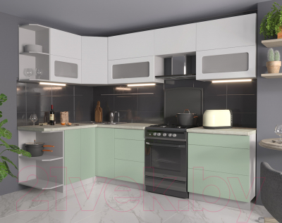 Готовая кухня Интерлиния Мила Матте 1.5x2.7 Б левая