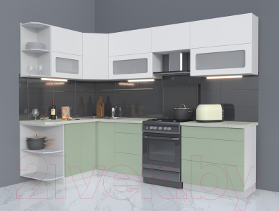 Готовая кухня Интерлиния Мила Матте 1.5x2.8 Б левая