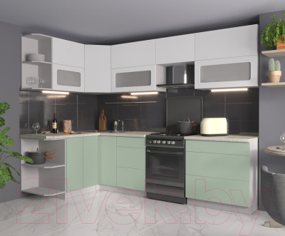 Готовая кухня Интерлиния Мила Матте 1.5x2.8 Б левая