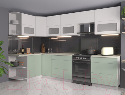 Готовая кухня Интерлиния Мила Матте 1.5x3.1 Б левая