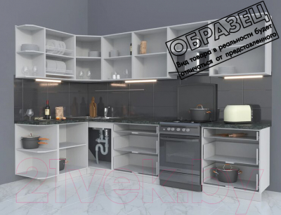 Готовая кухня Интерлиния Мила Матте 1.5x3.1 Б левая