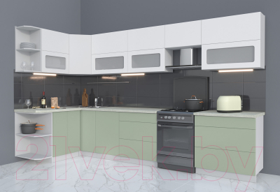 Готовая кухня Интерлиния Мила Матте 1.5x3.5 Б левая