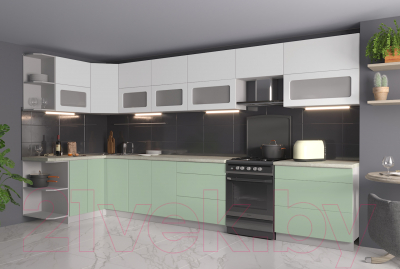 Готовая кухня Интерлиния Мила Матте 1.5x3.9 Б левая