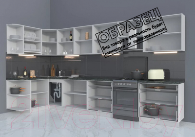 Готовая кухня Интерлиния Мила Матте 1.5x3.9 Б левая